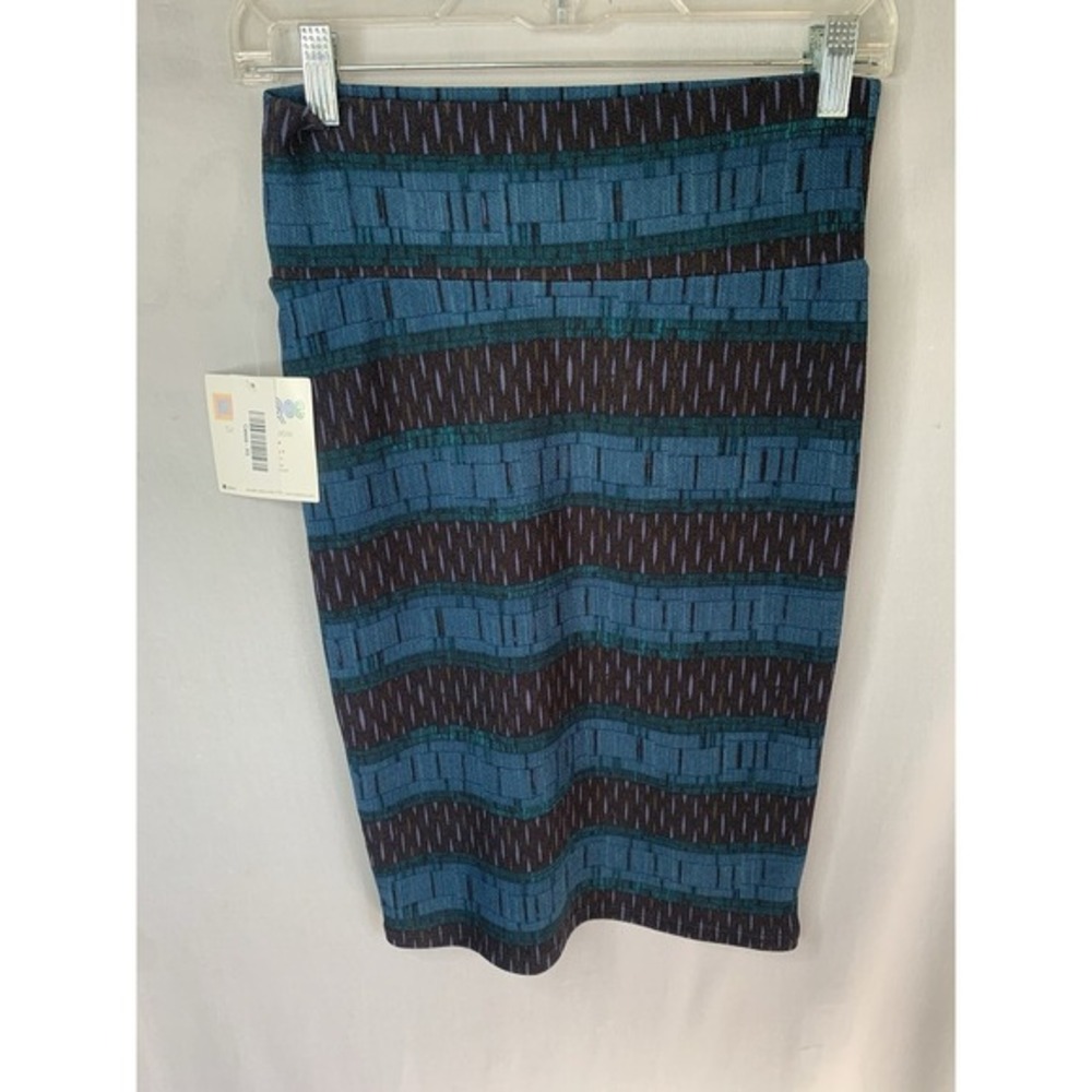 Women's XS Cassie Blue Multicolor Aztec Pencil‎ Skirt NWT Lularoe